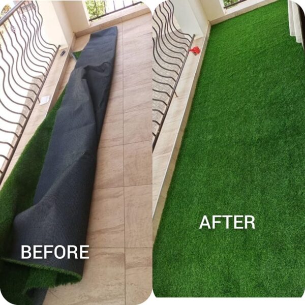 Enhance your outdoor or indoor spaces with our premium Artificial Grass Carpet in Kenya from Dream Sphere Interiors — the perfect blend of beauty, durability, and convenience. Designed to transform any area into a lush, green paradise, our synthetic grass provides a natural look that lasts all year round without the hassle of watering, mowing, or fertilizing.  Ideal for homes, schools, playgrounds, nightclubs, restaurants, and commercial spaces, our artificial grass is engineered to withstand heavy foot traffic while maintaining a soft, natural texture. It’s anti-slip, water-permeable, and built with UV-resistant fibers, ensuring long-lasting color and performance in all weather conditions.  Whether you’re creating a relaxing garden retreat or upgrading a high-use area, our Artificial Grass Carpet in Kenya delivers comfort, safety, and style. It’s particularly suitable for children’s play areas, offering a cushioned, safe, and mess-free surface.  Product Specifications  Roll Dimensions: 2 meters wide × 35 meters long (cut to required size)  Thickness Options: 15mm, 20mm, 25mm, 30mm, 35mm  Pricing  15mm – KSh 1,000 per SQM  20mm – KSh 1,200 per SQM  25mm – KSh 1,500 per SQM  30mm – KSh 1,600 per SQM  35mm – KSh 1,800 per SQM  How to Order  Measure your area (length × width) and contact us for a customized quote, including supply and professional installation.  Let Dream Sphere Interiors bring life to your lawns, balconies, and recreational areas with our premium Artificial Grass Carpet in Kenya — where beauty meets durability. - Image 6